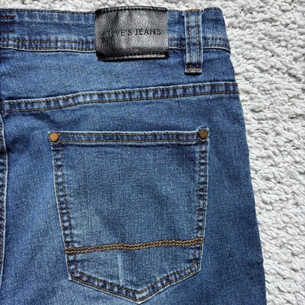 Men's Blue Denim Jeans - Classic Straight Fit - Picture 3 of 4